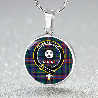 Pitcairn Hunting Modern Tartan Crest Circle Necklace