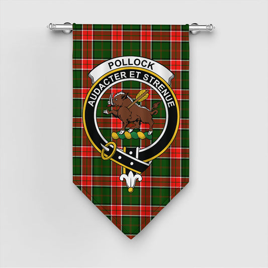 Pollock Modern Tartan Crest Gonfalon