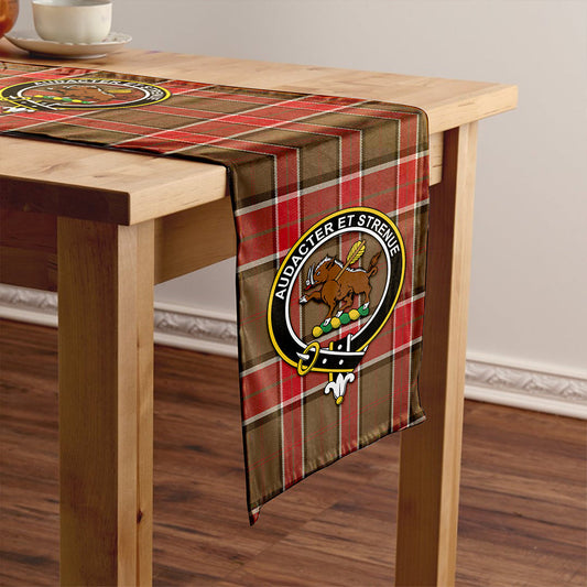 Pollock Weathered Tartan Crest Table Runner