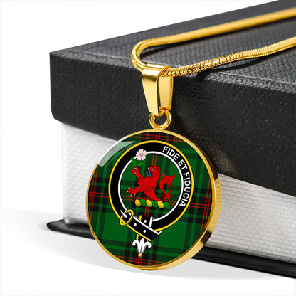 Primrose Tartan Crest Circle Necklace