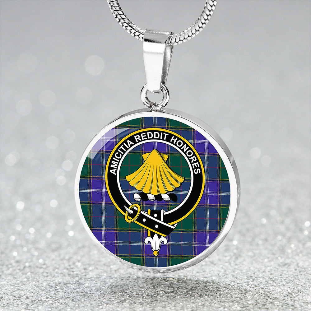 Pringle Modern Tartan Crest Circle Necklace