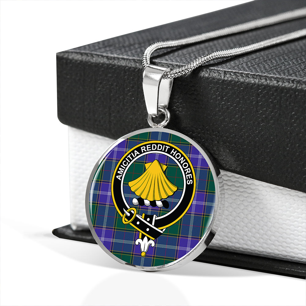 Pringle Modern Tartan Crest Circle Necklace