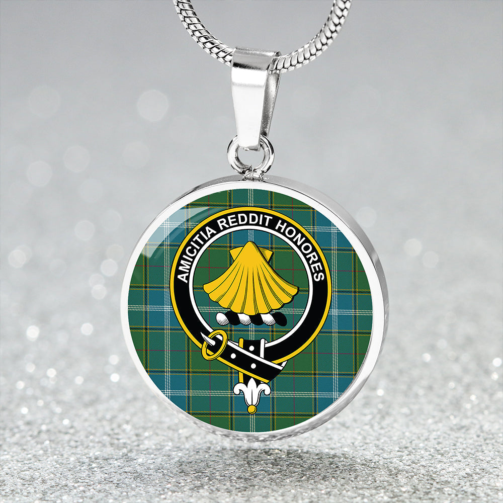 Pringle #2 Modern Tartan Crest Circle Necklace