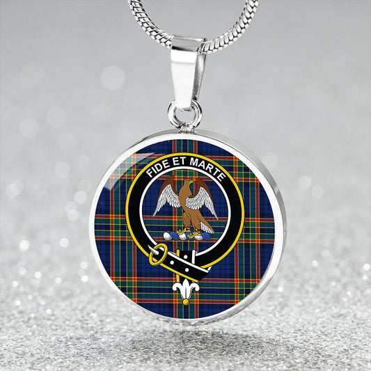 Ralston UK Modern Tartan Crest Circle Necklace