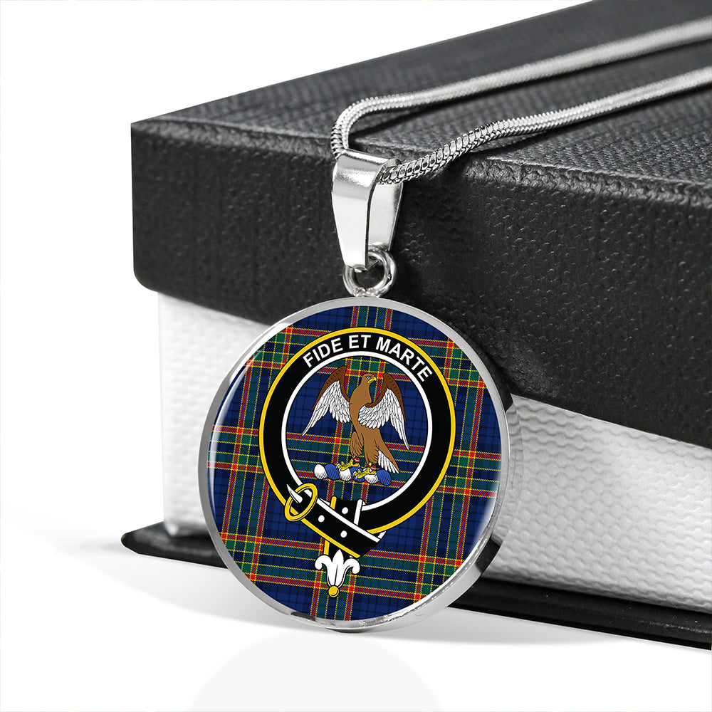 Ralston UK Modern Tartan Crest Circle Necklace