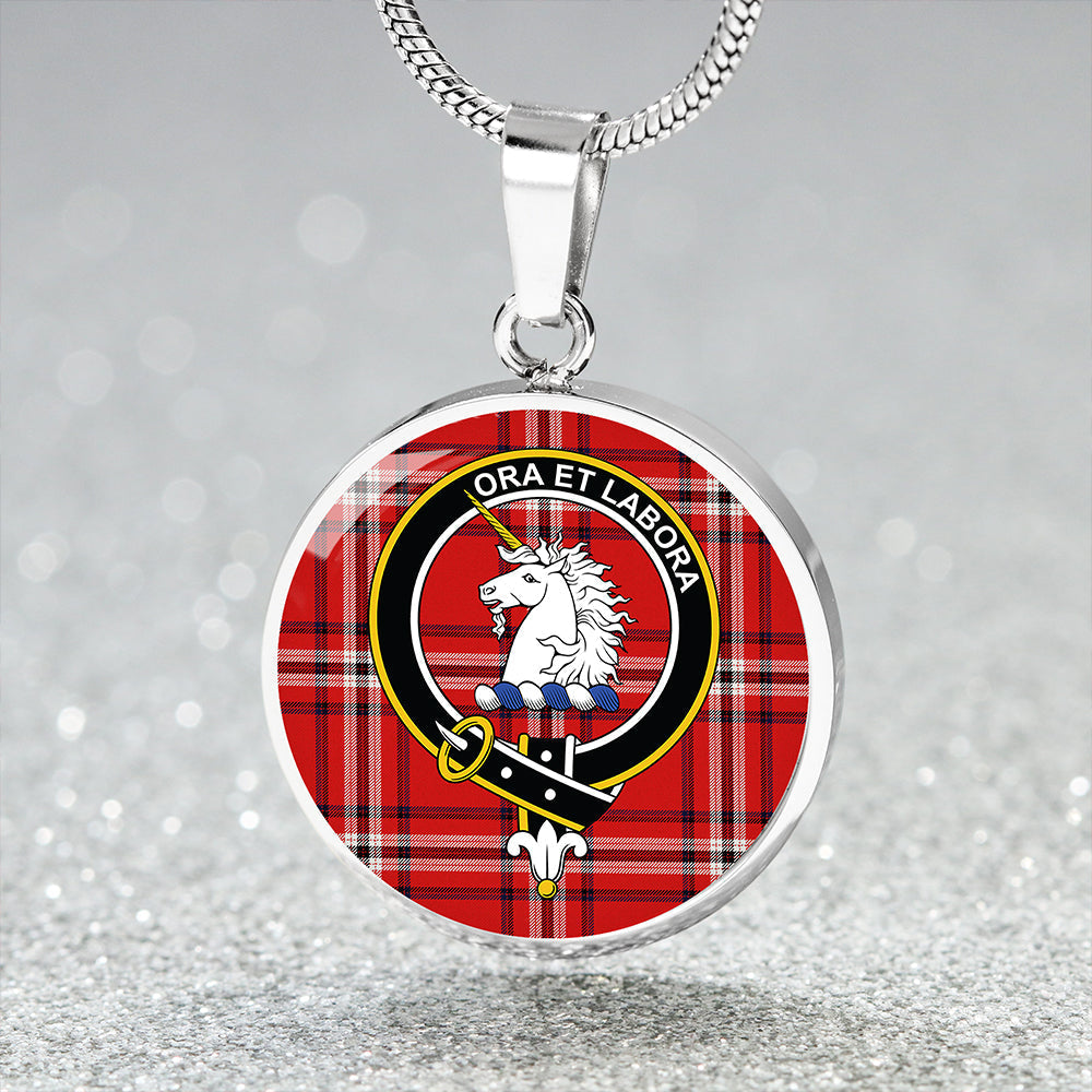 Ramsay Angus & Mearns Modern Tartan Crest Circle Necklace