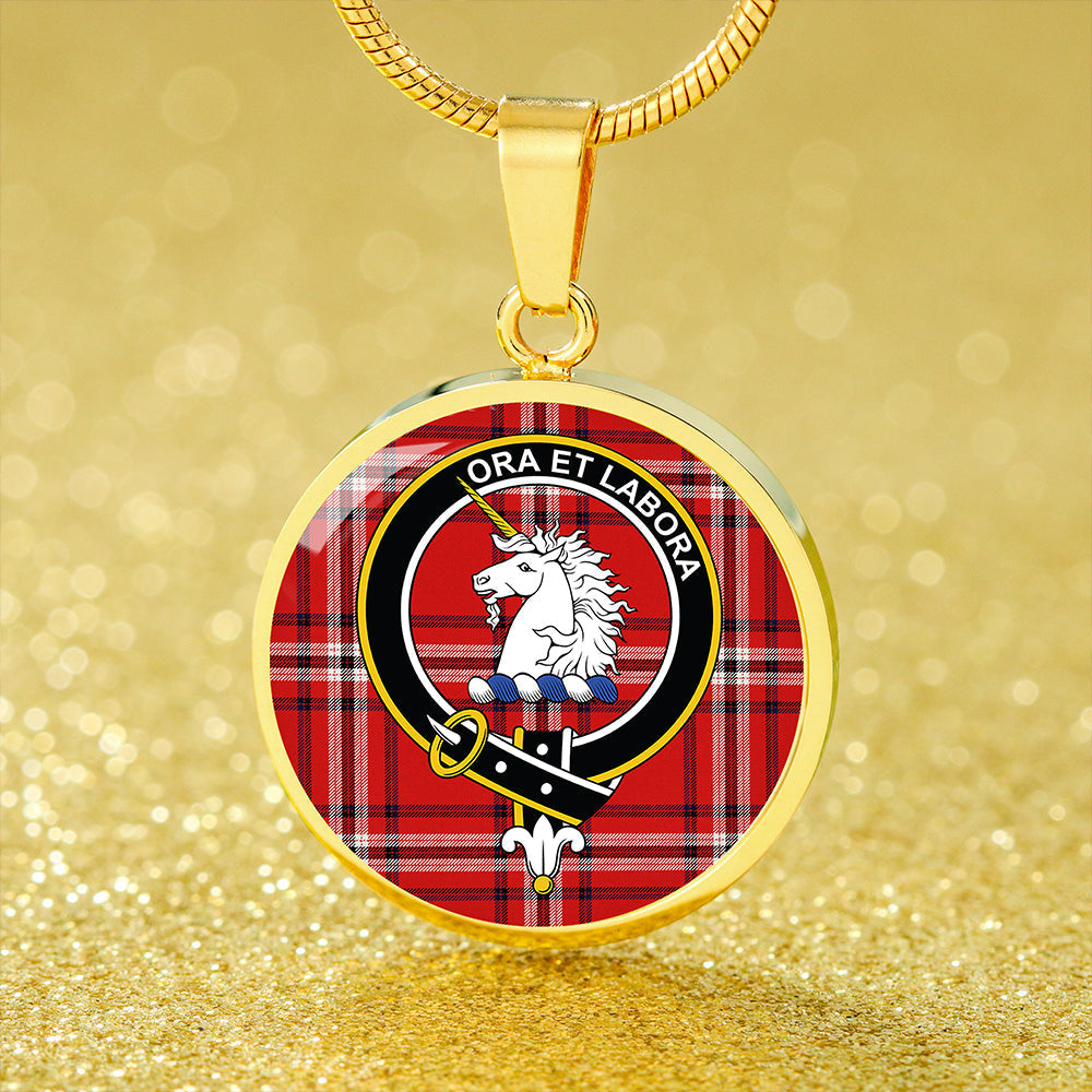 Ramsay Angus & Mearns Modern Tartan Crest Circle Necklace