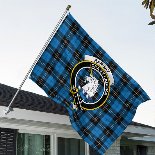 Ramsay Blue Ancient Tartan Classic Crest House Flag