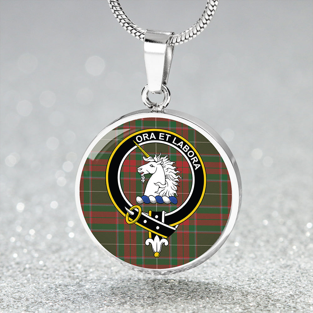 Ramsay Green Ancient Tartan Crest Circle Necklace