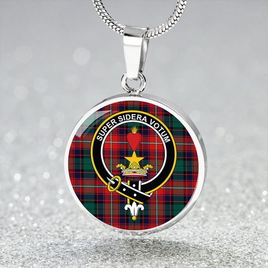 Rattray of Lude Modern Tartan Crest Circle Necklace