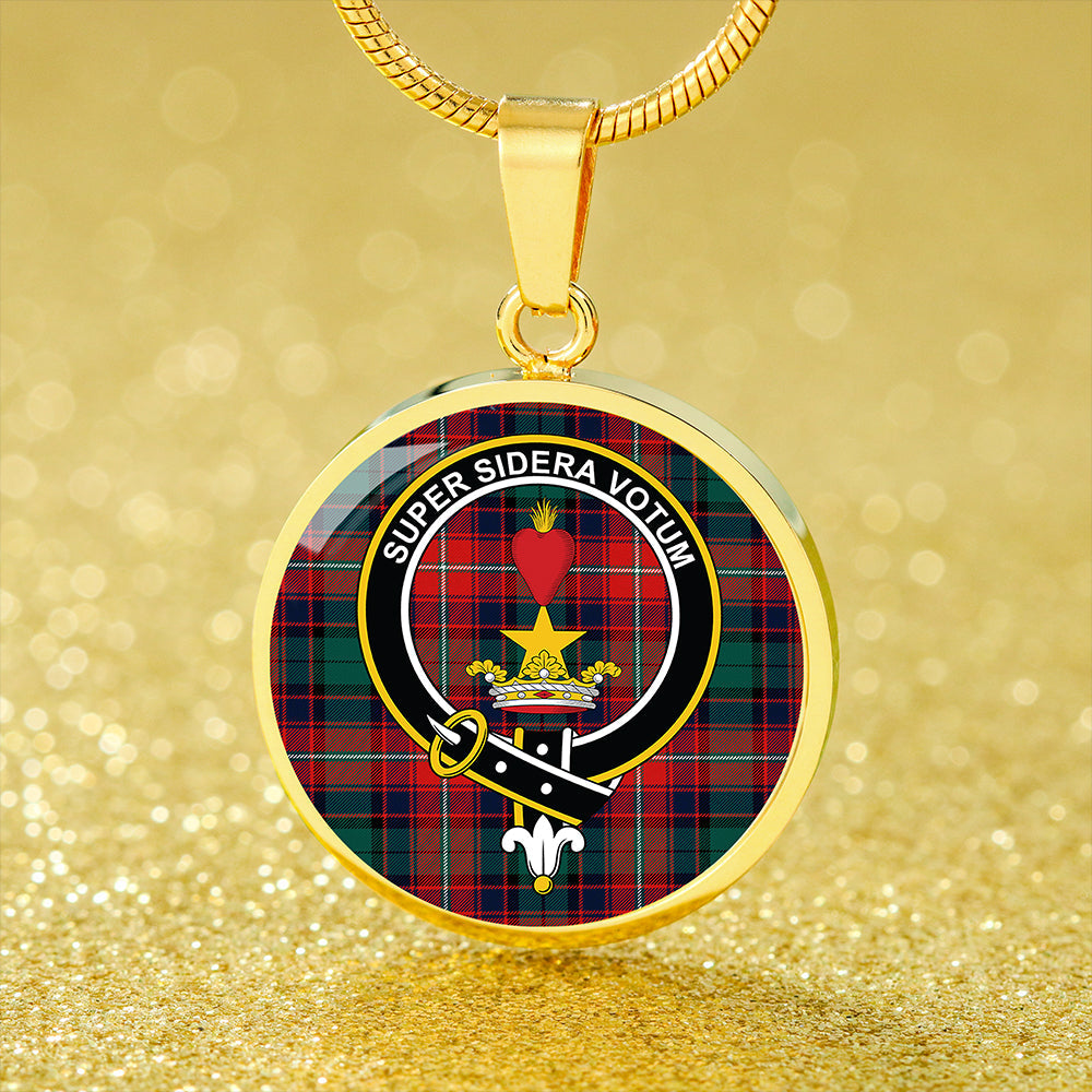 Rattray of Lude Modern Tartan Crest Circle Necklace