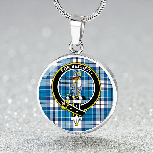 Roberton Tartan Crest Circle Necklace