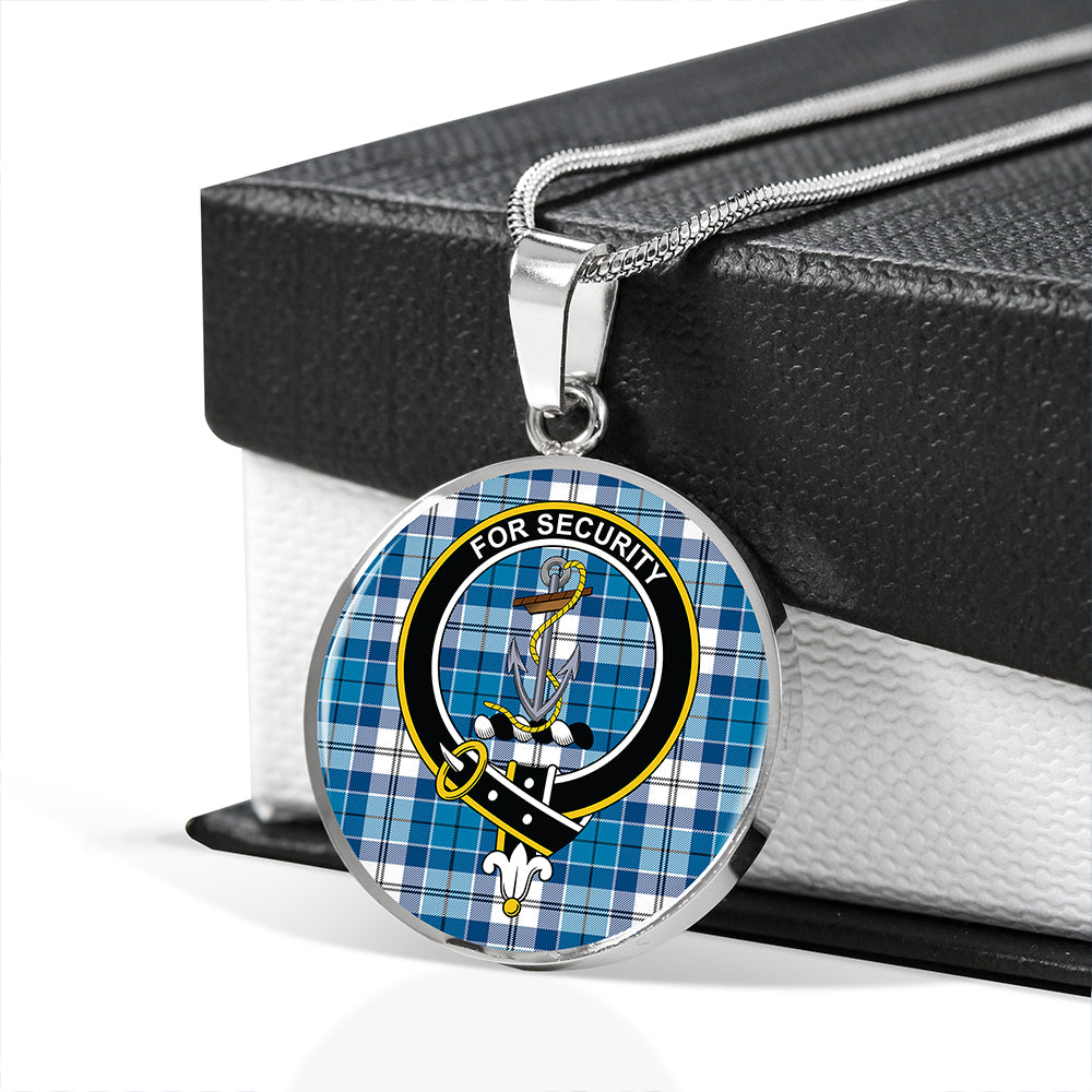 Roberton Tartan Crest Circle Necklace