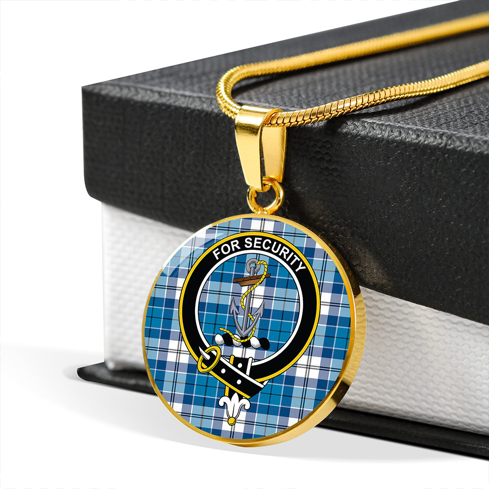 Roberton Tartan Crest Circle Necklace