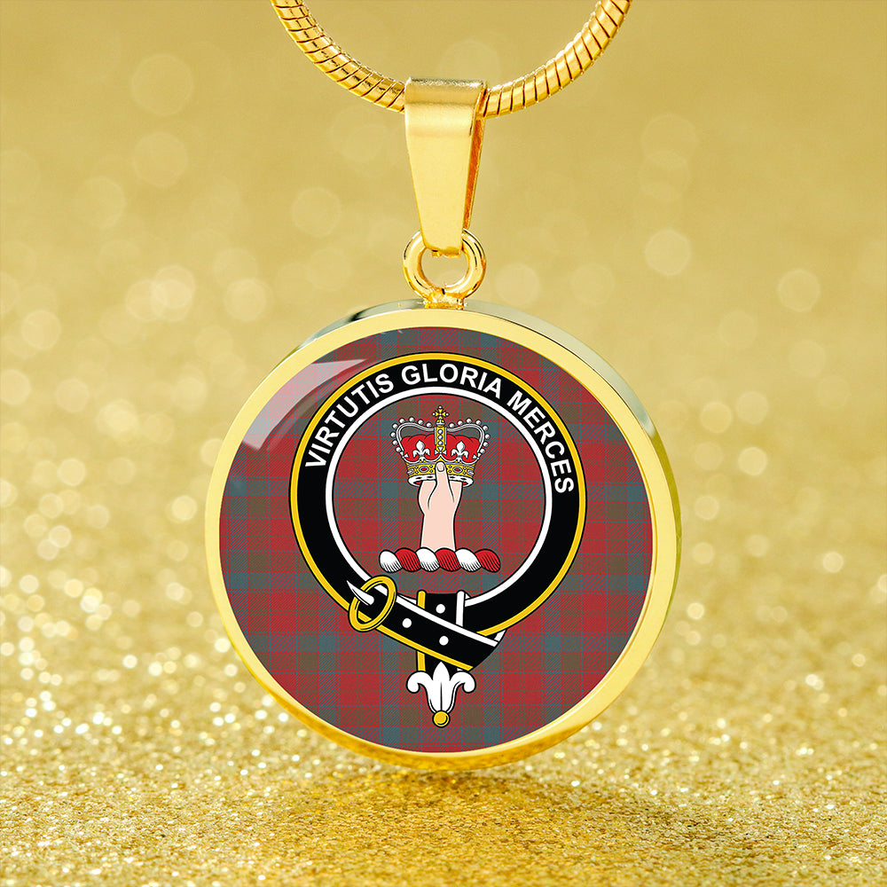 Robertson 1819 Weathered Tartan Crest Circle Necklace