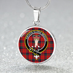 Robertson Modern Tartan Crest Circle Necklace