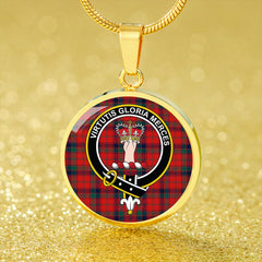Robertson Modern Tartan Crest Circle Necklace