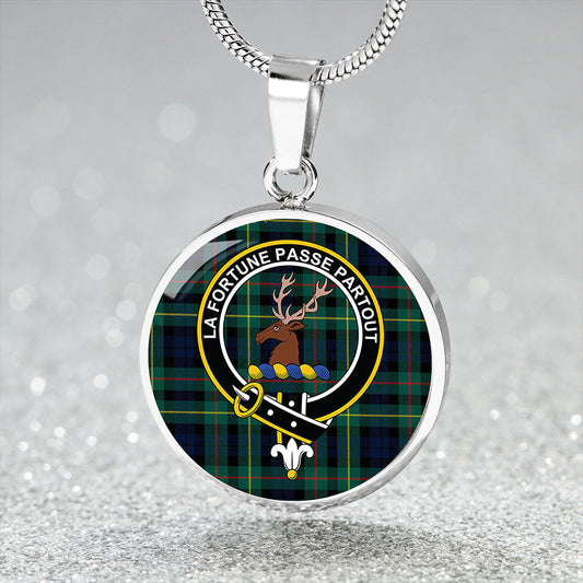 Rollo Modern Tartan Crest Circle Necklace