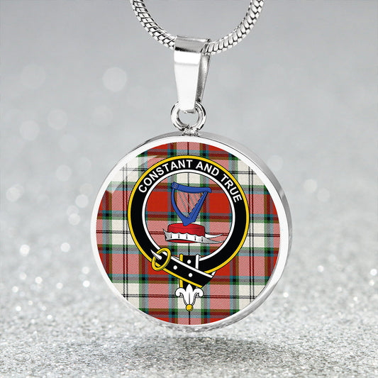 Rose Dress Ancient Tartan Crest Circle Necklace