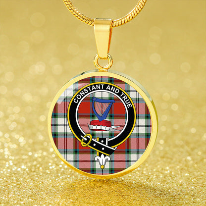 Rose Dress Ancient Tartan Crest Circle Necklace