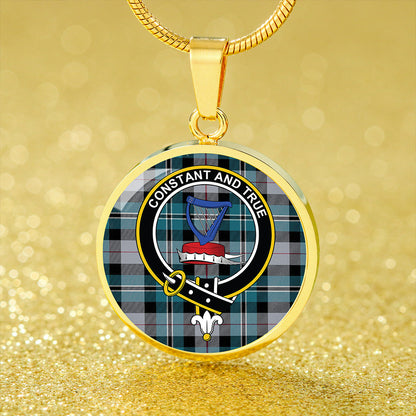 Rose Hunting #2 Modern Tartan Crest Circle Necklace