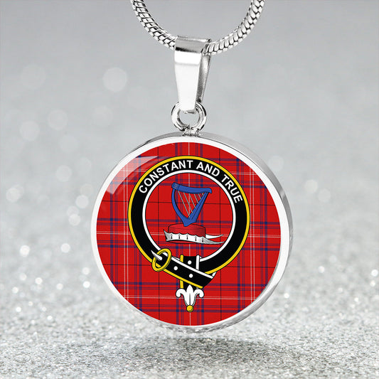 Rose of Kilravock Modern Tartan Crest Circle Necklace