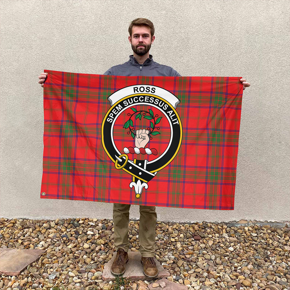 Ross Modern Tartan Classic Crest House Flag