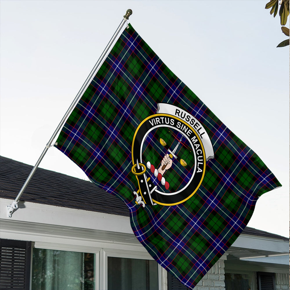 Russell Modern Tartan Classic Crest House Flag