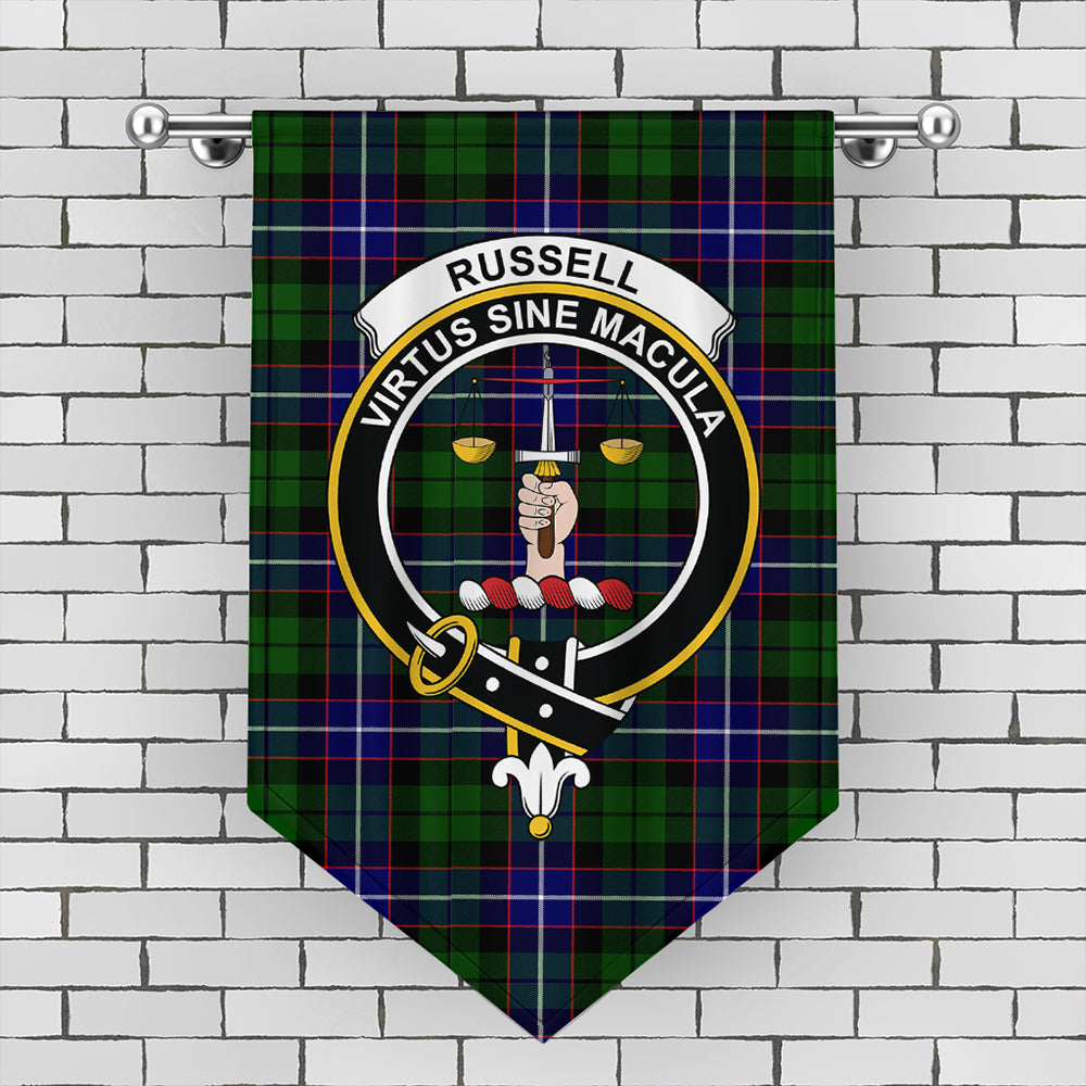 Russell Modern Tartan Crest Gonfalon