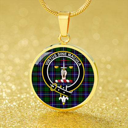 Russell Modern Tartan Crest Circle Necklace