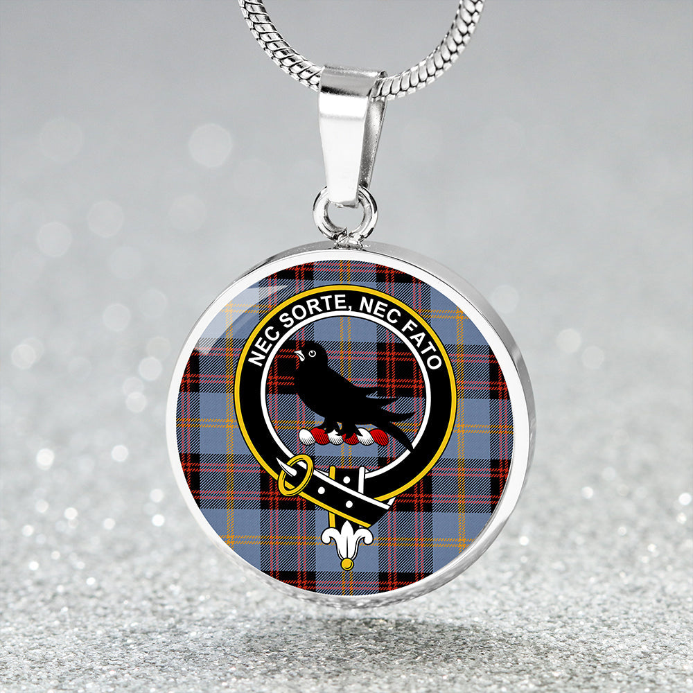 Rutherford Ancient Tartan Crest Circle Necklace