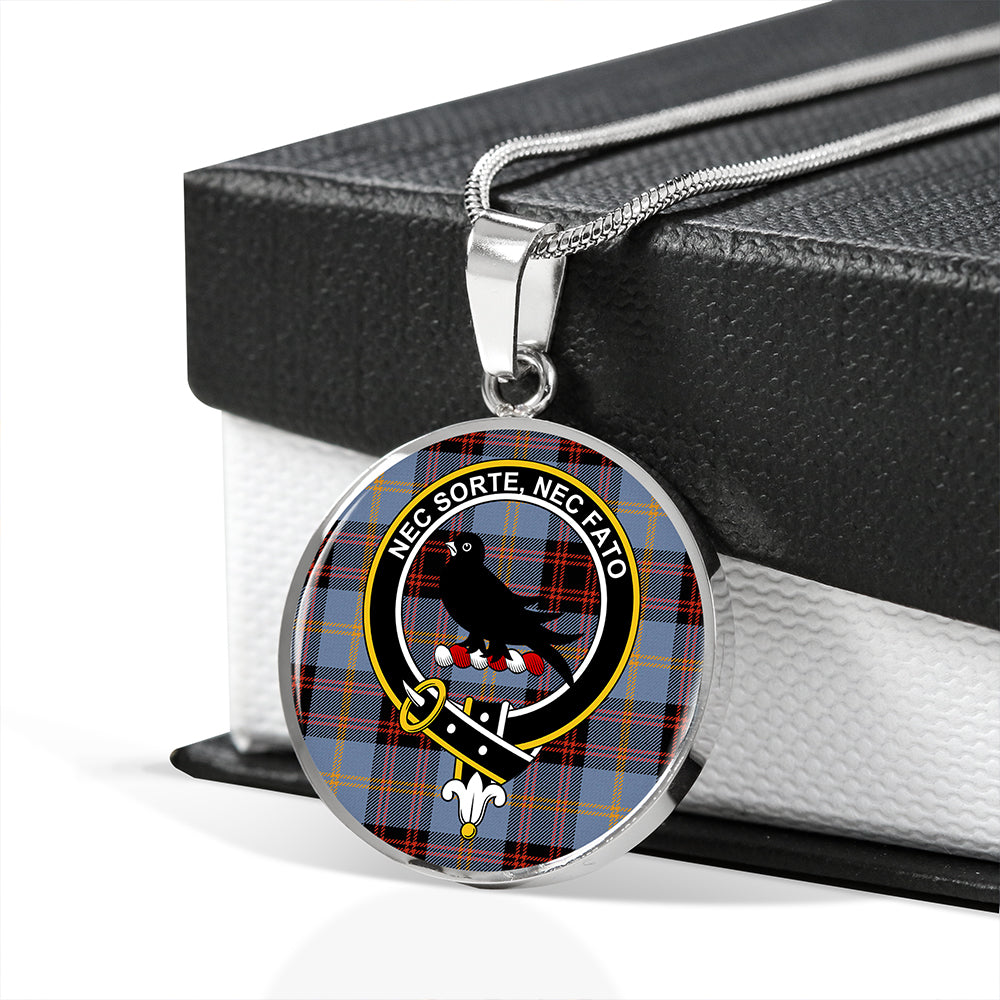 Rutherford Ancient Tartan Crest Circle Necklace