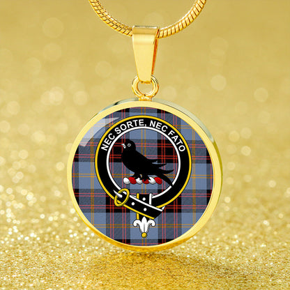 Rutherford Ancient Tartan Crest Circle Necklace