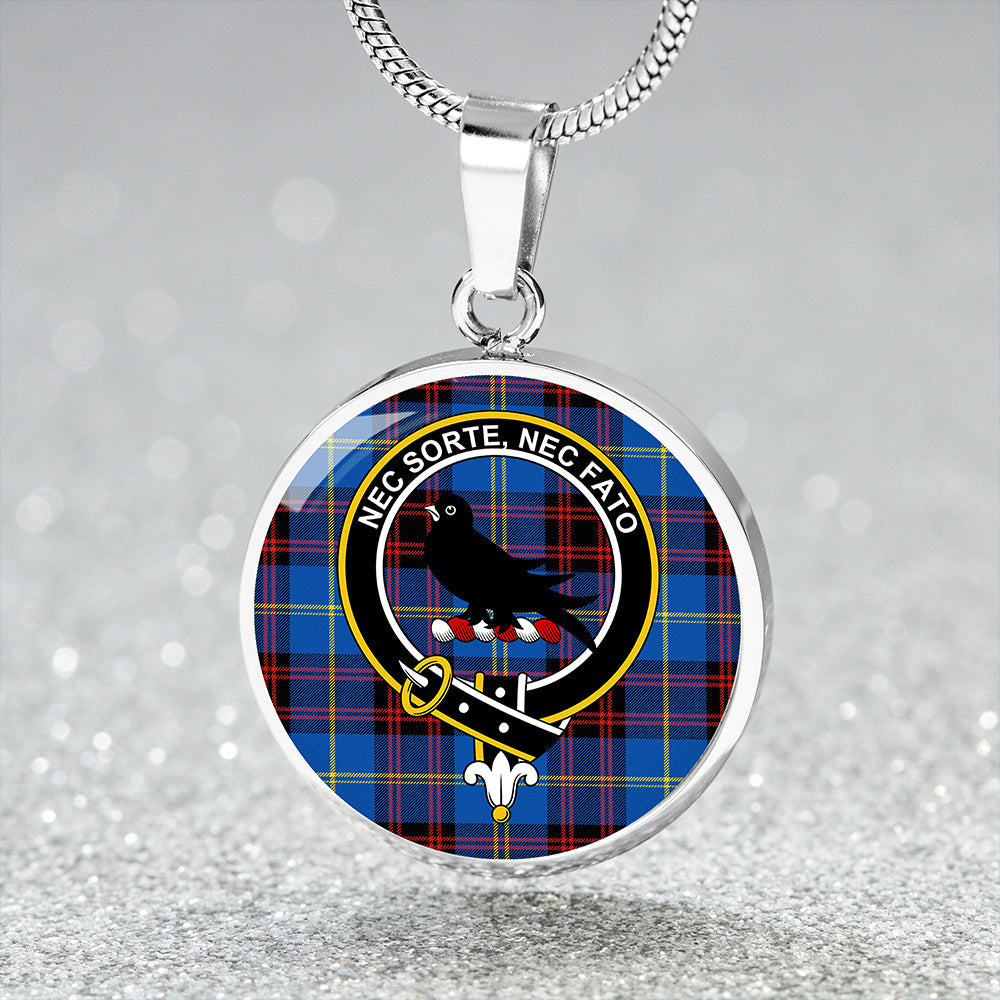 Rutherford Modern Tartan Crest Circle Necklace