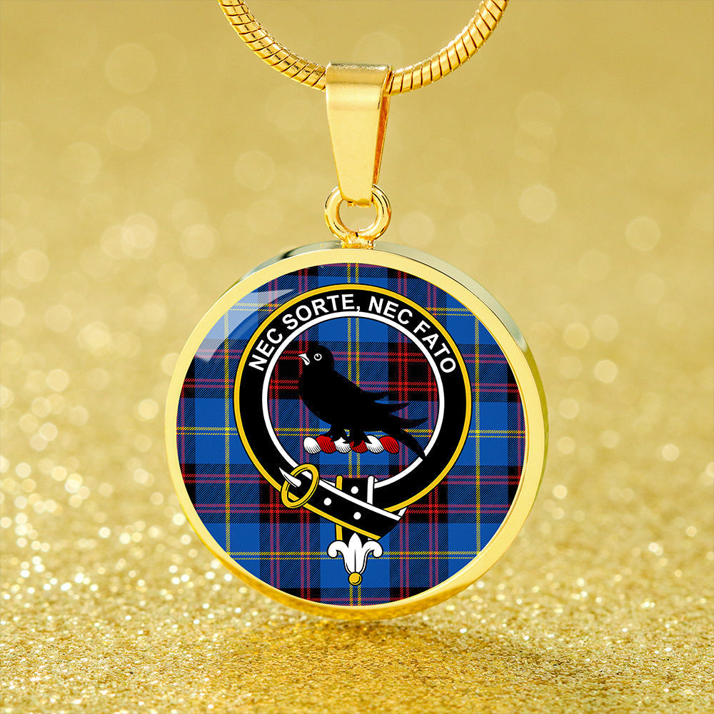 Rutherford Modern Tartan Crest Circle Necklace