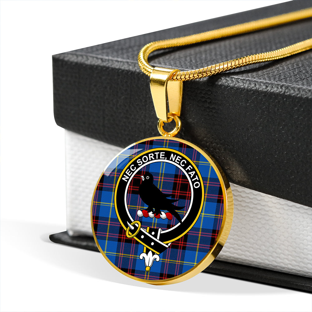 Rutherford Modern Tartan Crest Circle Necklace