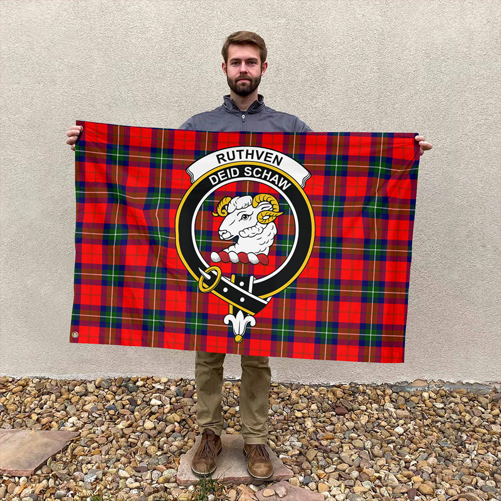 Ruthven Modern Tartan Classic Crest House Flag