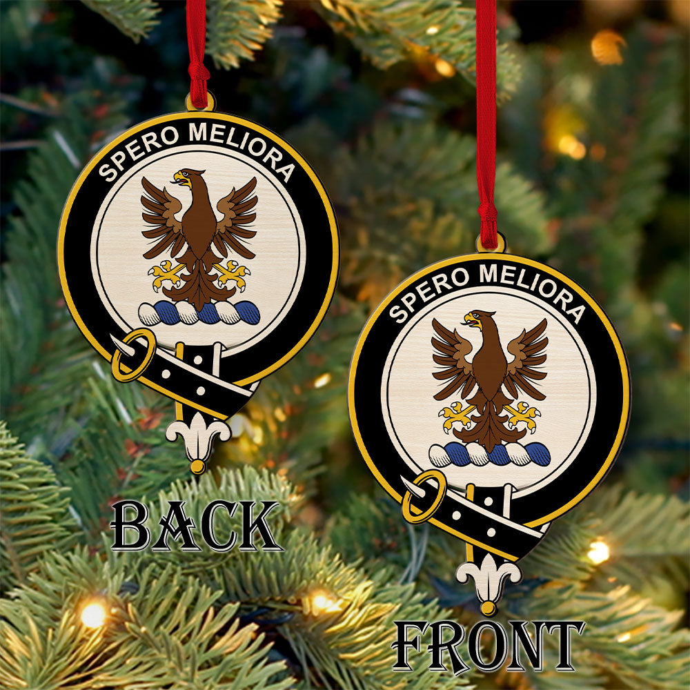 Sandilands Tartan Crest Wood Acrylic Ornament