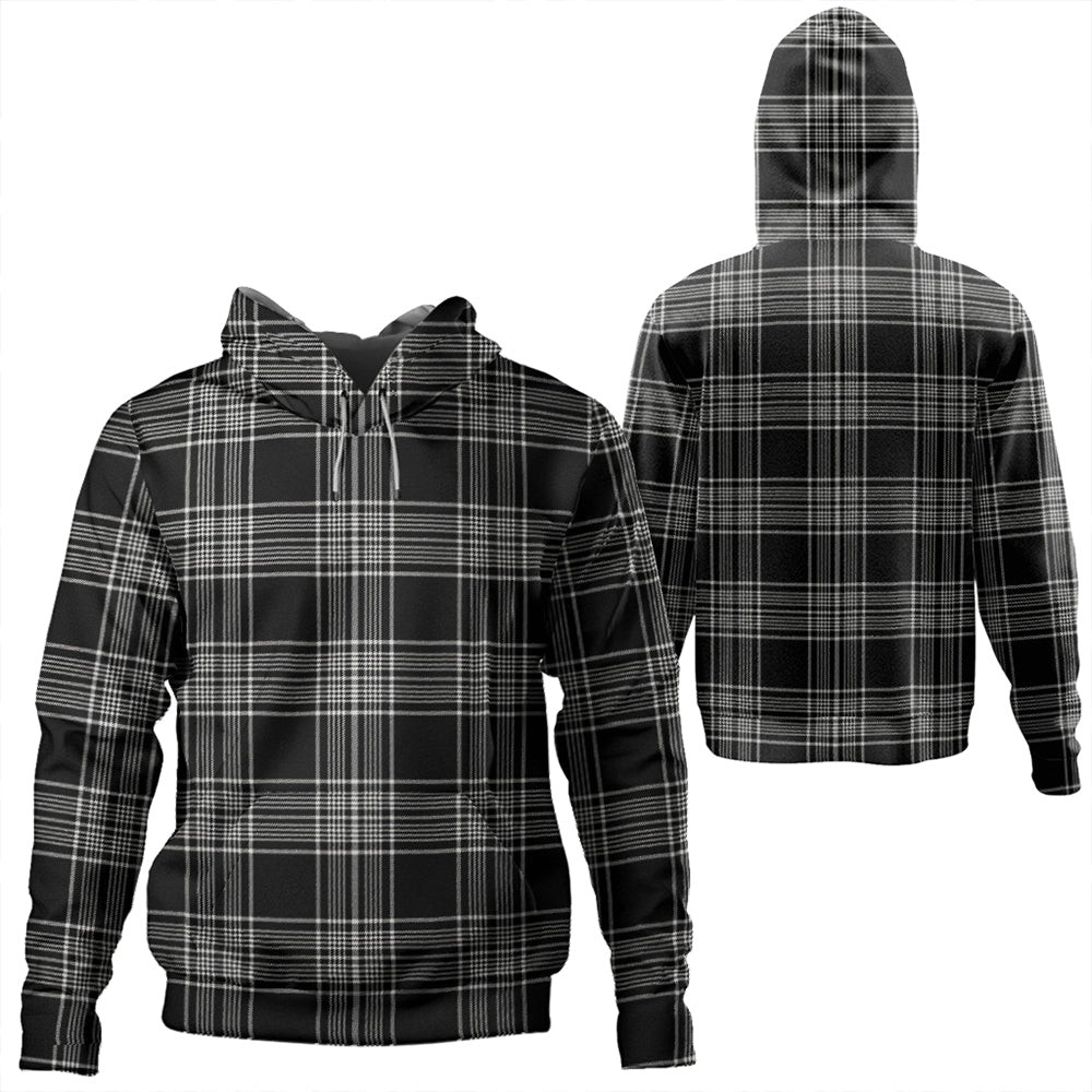 Scott Black & White Modern Tartan Plaid Hoodie