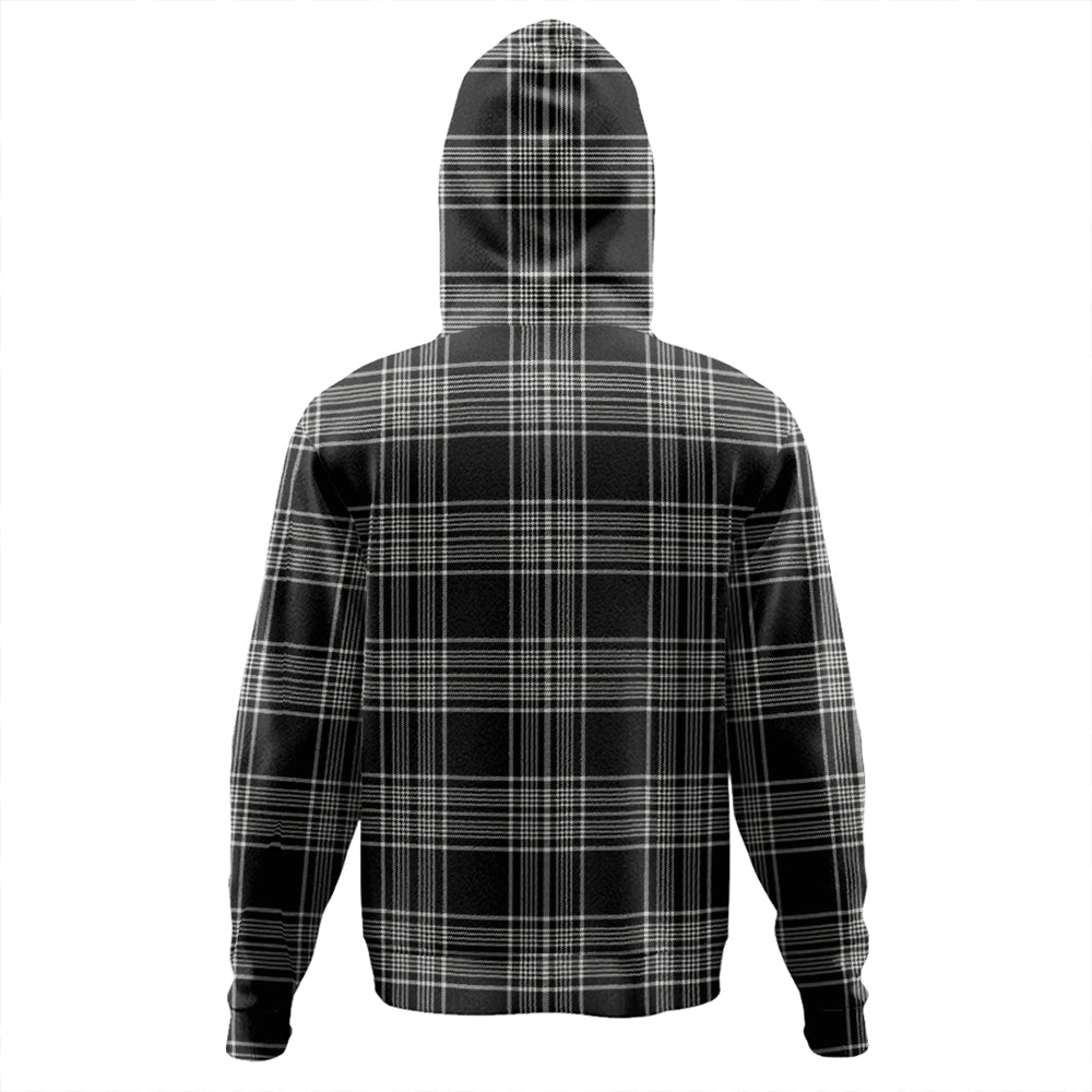 Scott Black & White Modern Tartan Plaid Hoodie