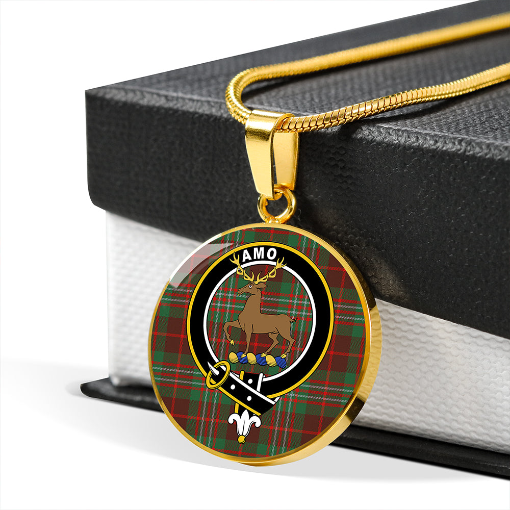 Scott Brown Hunting Modern Tartan Crest Circle Necklace