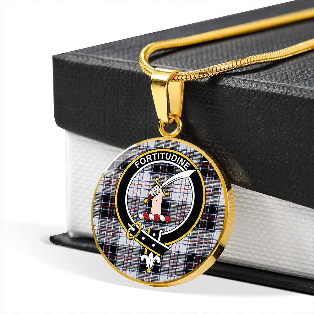 Scott MacRae Modern Tartan Crest Circle Necklace