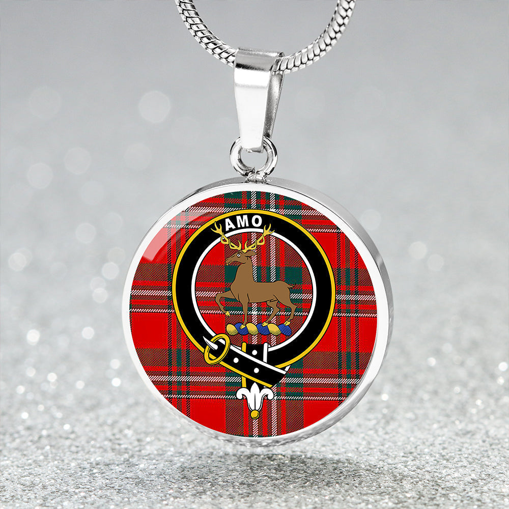 Scott Modern Tartan Crest Circle Necklace