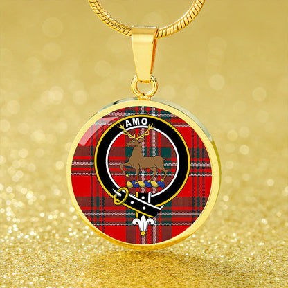 Scott Modern Tartan Crest Circle Necklace