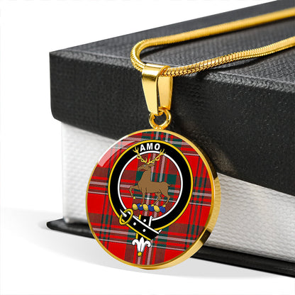 Scott Modern Tartan Crest Circle Necklace