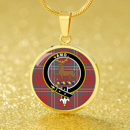 Scott Weathered Tartan Crest Circle Necklace