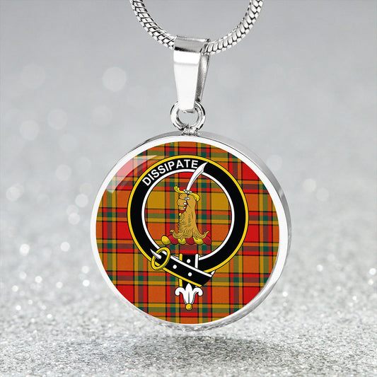 Scrimgeour of Glassary Modern Tartan Crest Circle Necklace