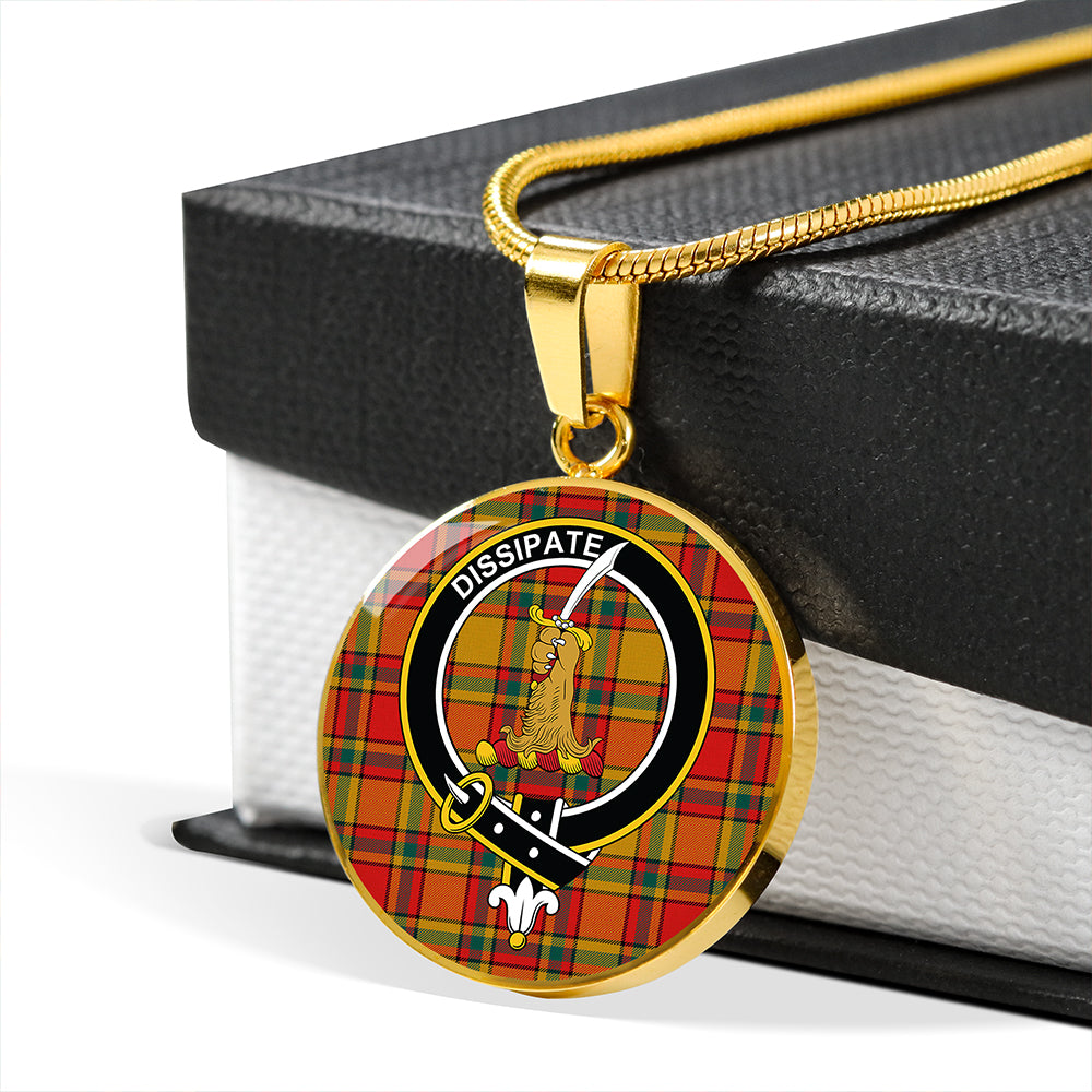 Scrimgeour of Glassary Modern Tartan Crest Circle Necklace