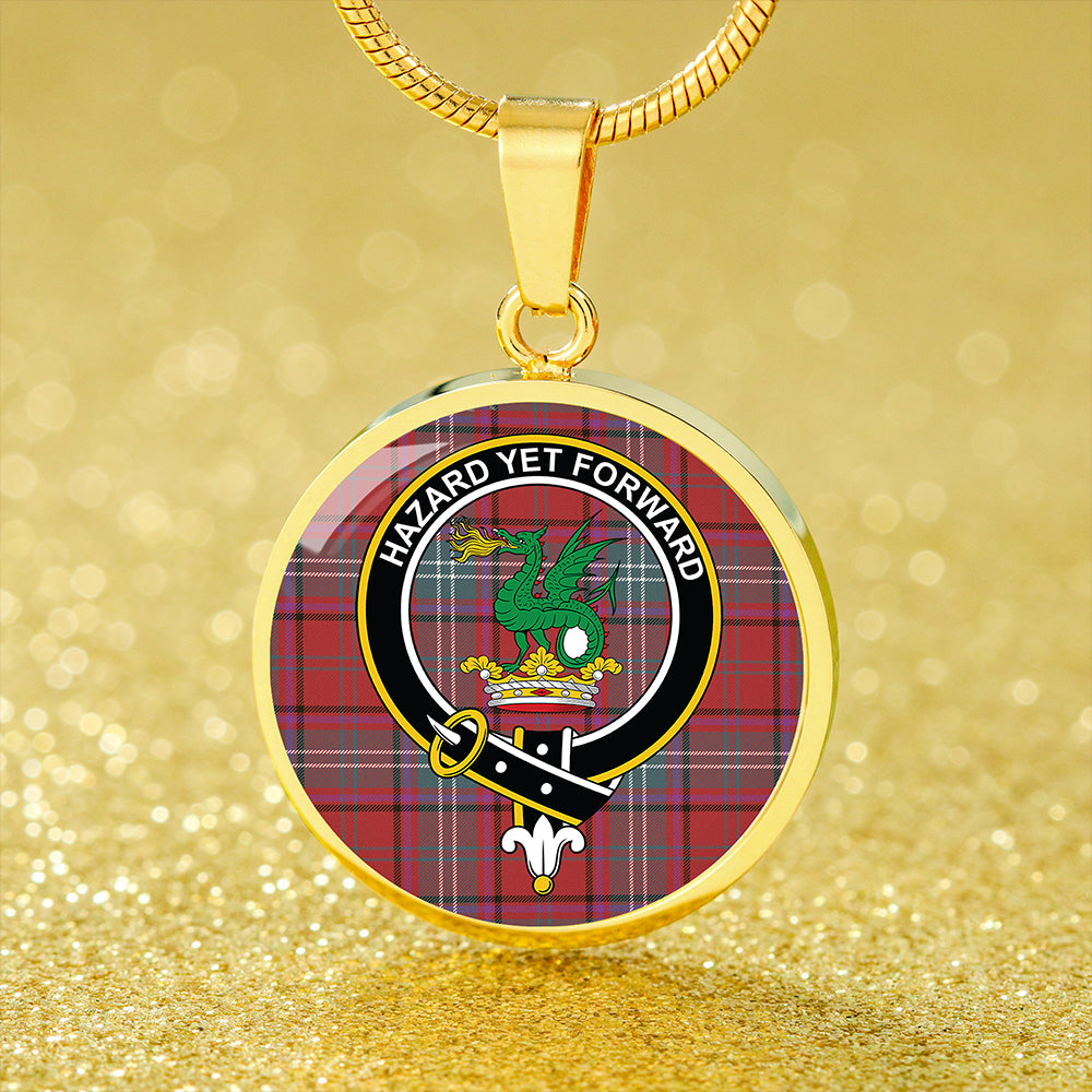 Seton Weathered Tartan Crest Circle Necklace