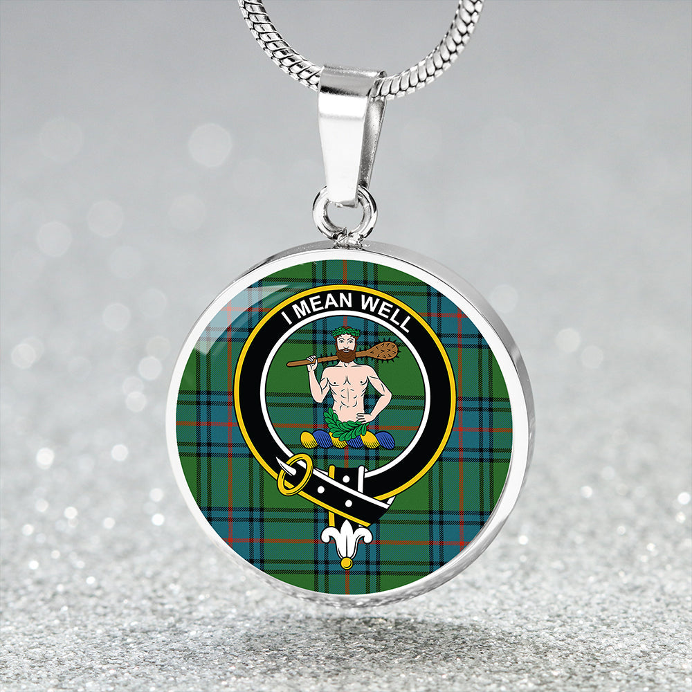 Shaw Ancient Tartan Crest Circle Necklace